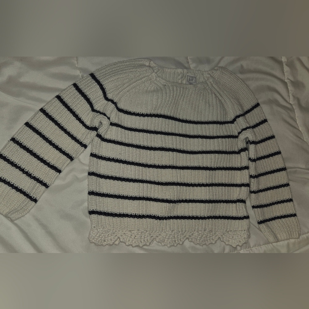 GAP Kids Striped Sweater - Black and Cream